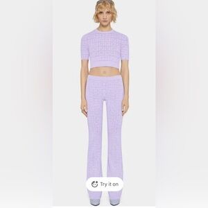 NWT Givenchy Women's 4G Jacquard Flare Pants - Lavender